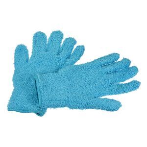 Dusting Cleaning Gloves Microfiber Mittens for Windows, Blue 1 Pair